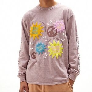 PacSun Long Sleeve Tee - Lavender with Vibrant Graphics
